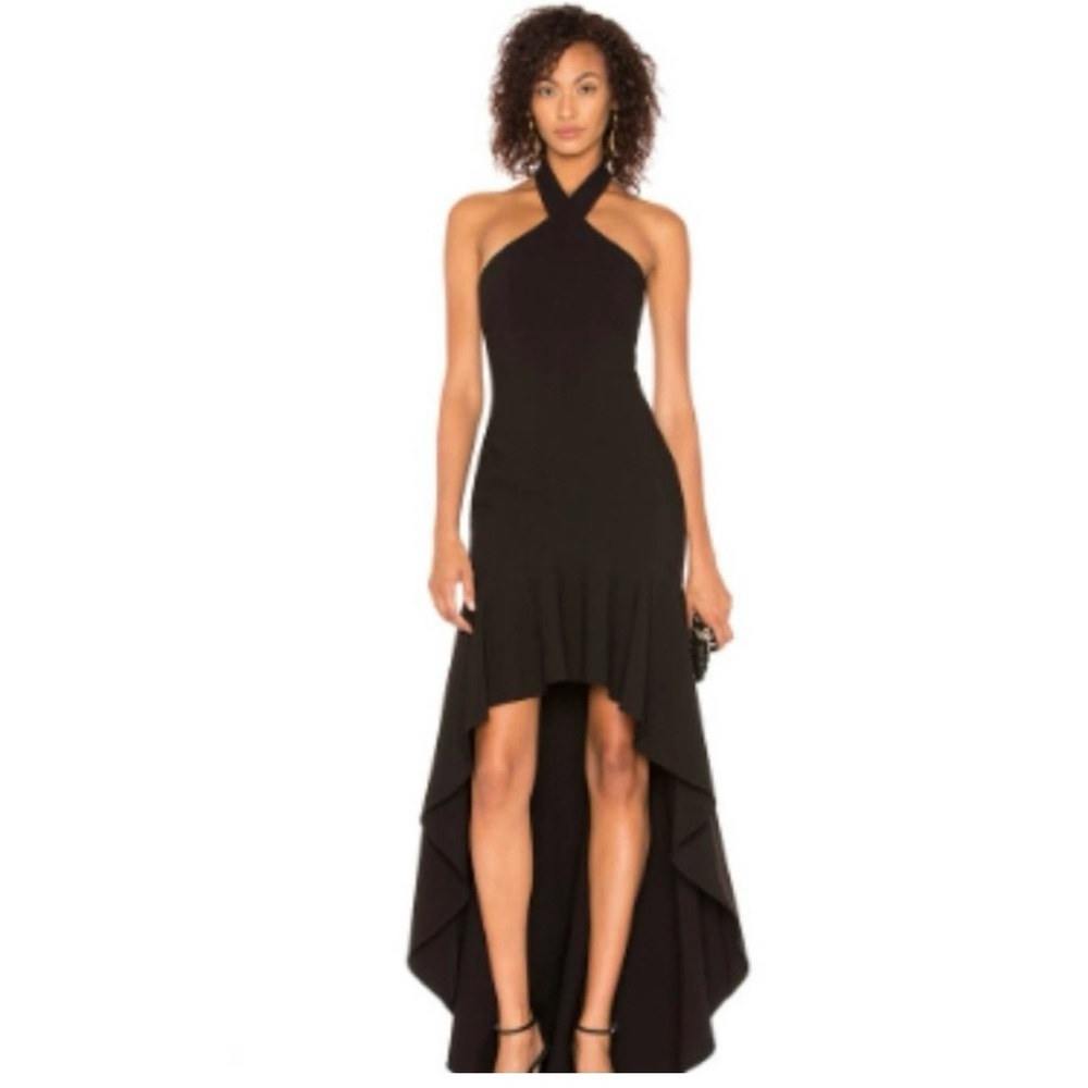Likely Jenny High Low Ruffle Hem Halter
Gown Dress